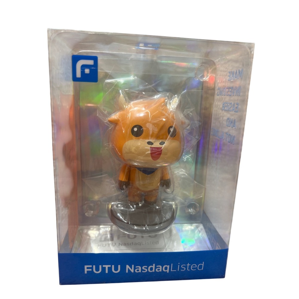Futu Crown Figure Futubull Mascot Figurine Nasdaq Listed Moomoo Orange Bull Toy